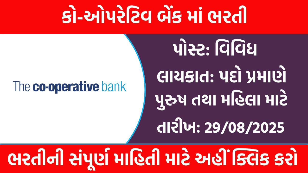 Co-operative Bank Recruitment